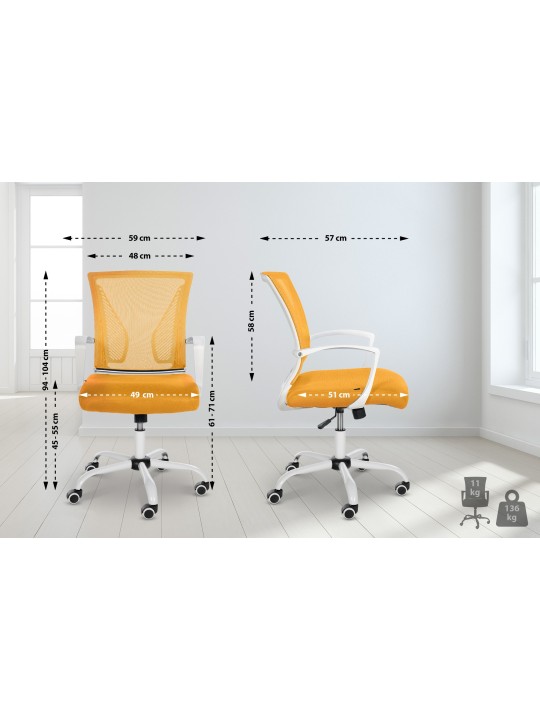 Cadeira de escritório Tracy W, amarelo Cadeira de escritório Tracy W, amarelo