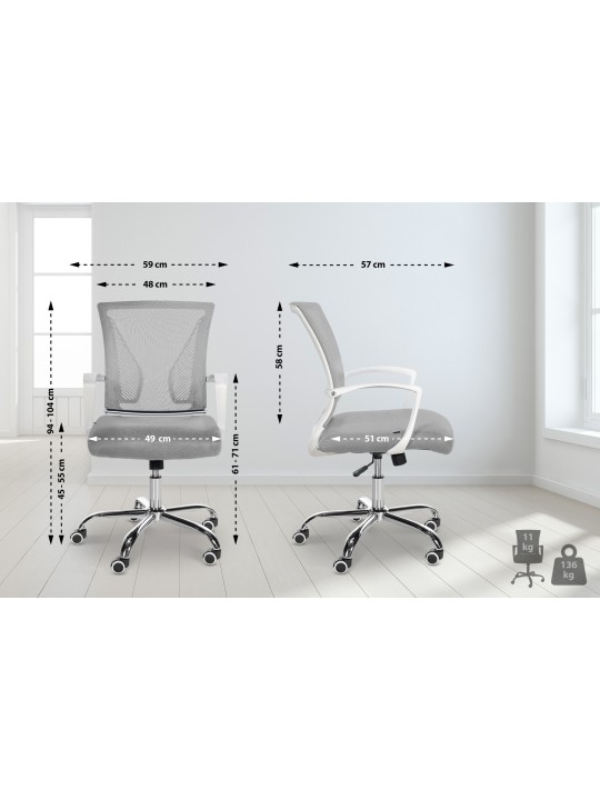 Cadeira de escritório Tracy C, cinza claro