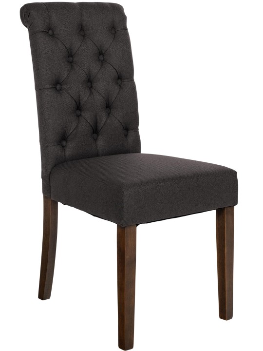 Cadeira da sala de jantar tecido Lisburn, preto