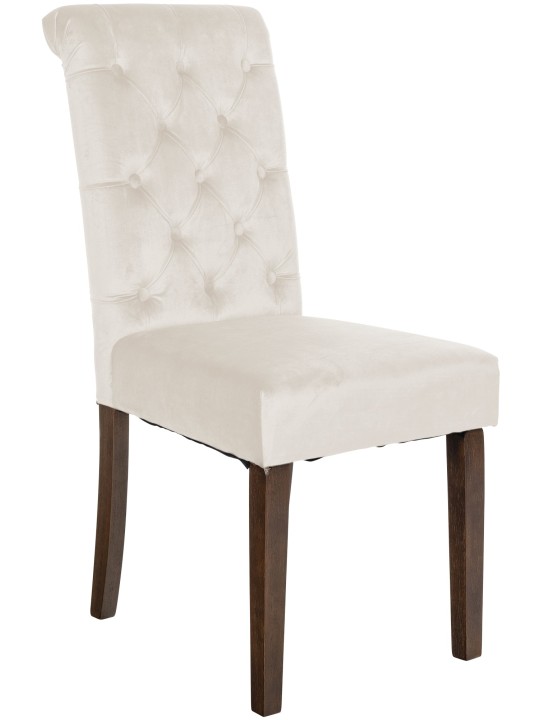 Cadeira da sala de jantar veludo Lisburn, creme Cadeira da sala de jantar veludo Lisburn, creme