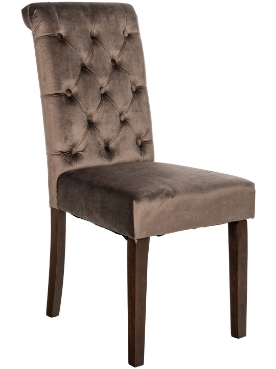 Cadeira da sala de jantar veludo Lisburn, castanho Cadeira da sala de jantar veludo Lisburn, castanho