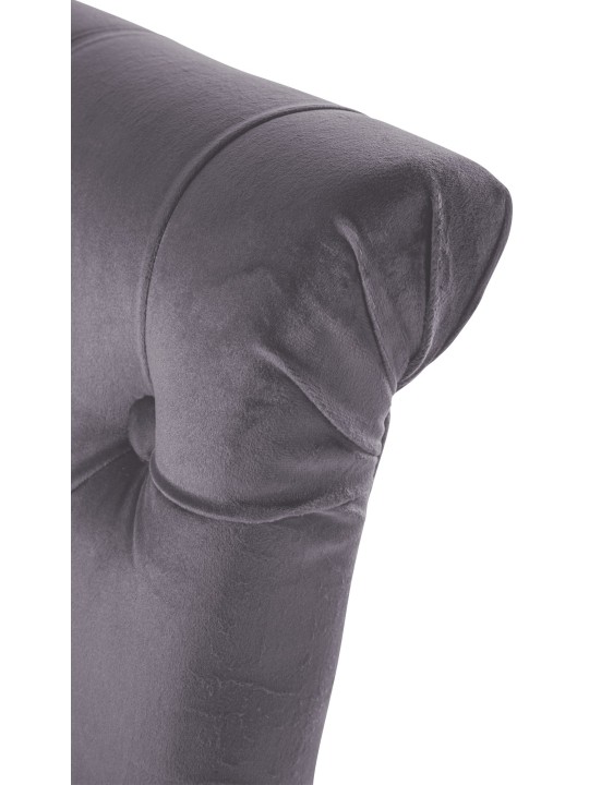 Cadeira da sala de jantar veludo Lisburn, cinza escuro