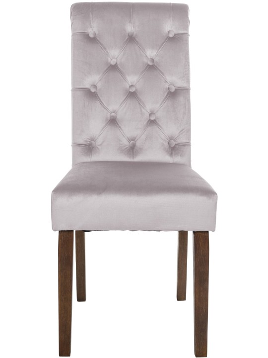 Cadeira da sala de jantar veludo Lisburn, cinza