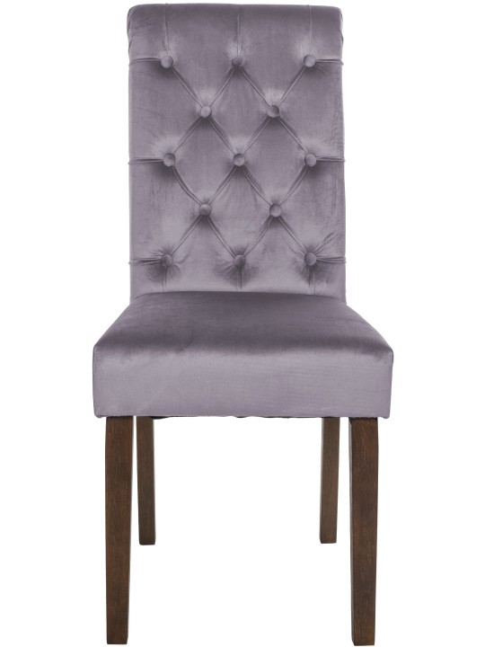 Conjunto de 2 cadeiras de jantar em veludo Lisburn, cinza escuro Conjunto de 2 cadeiras de jantar em veludo Lisburn, cinza escuro