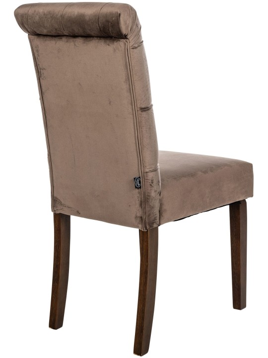 Conjunto de 2 cadeiras de jantar em veludo Lisburn, castanho