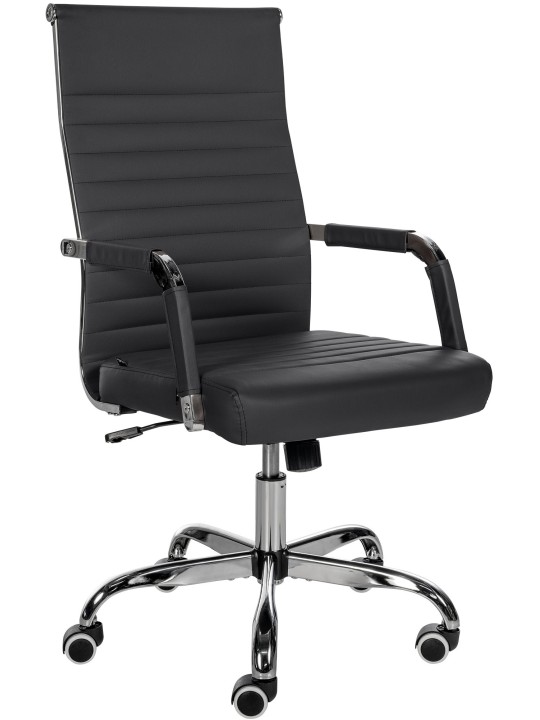 Cadeira de escritório Amadora pele sintética, preto