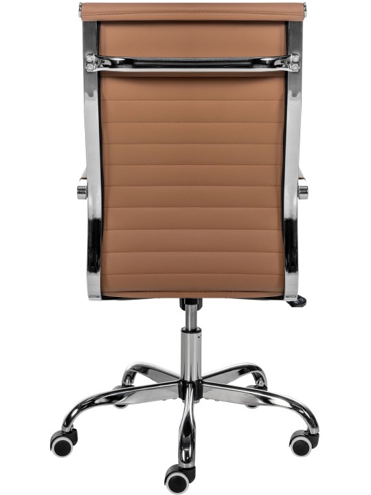 Cadeira de escritório Amadora pele sintética, castanho claro