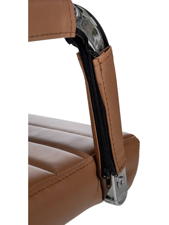 Cadeira de escritório Amadora pele sintética, castanho claro