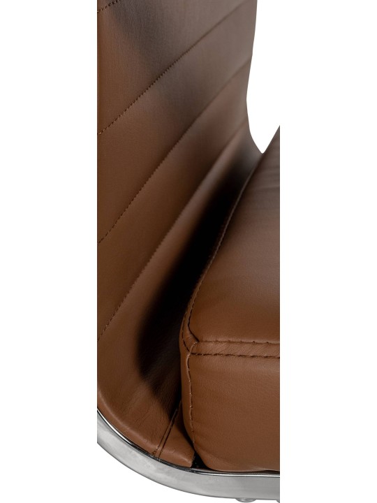 Cadeira de escritório Amadora pele sintética, castanho claro