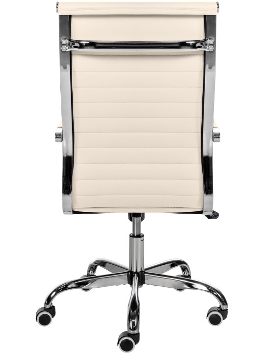 Cadeira de escritório Amadora pele sintética, creme