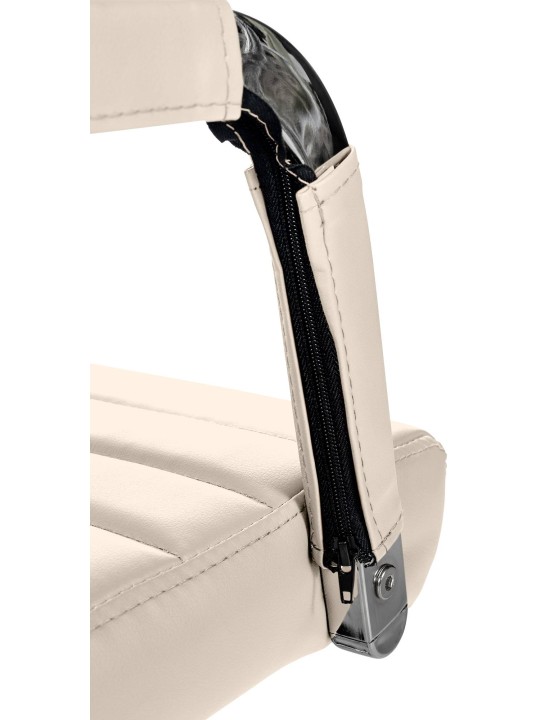 Cadeira de escritório Amadora pele sintética, creme