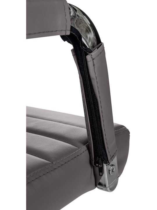 Cadeira de escritório Amadora pele sintética, cinza