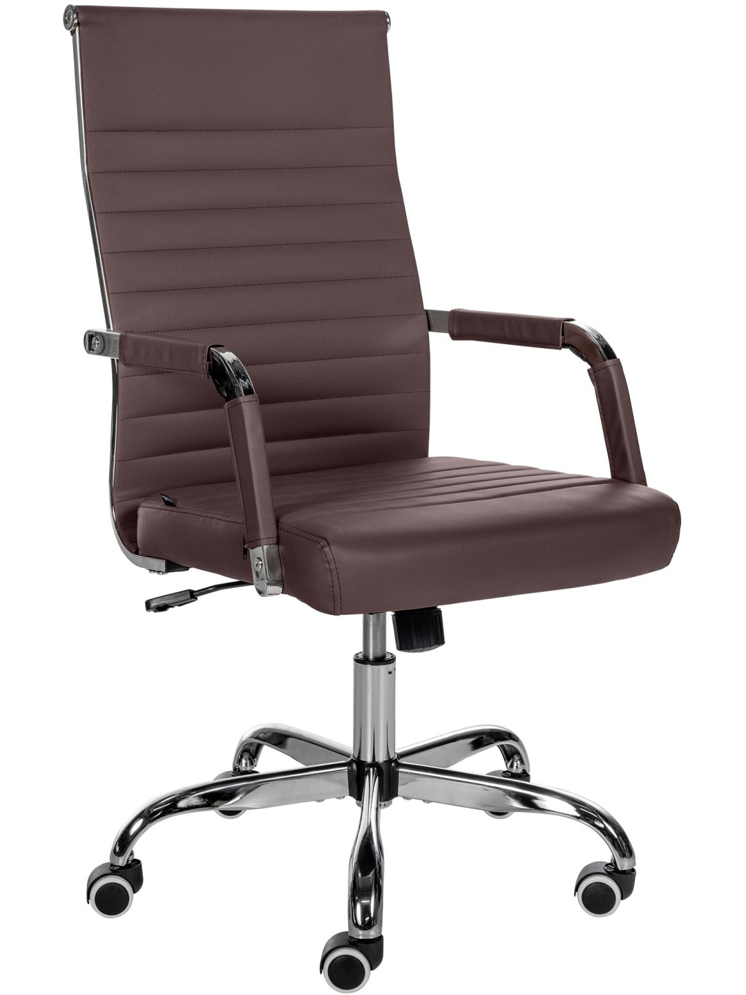 Cadeira de escritório Amadora pele sintética, castanho