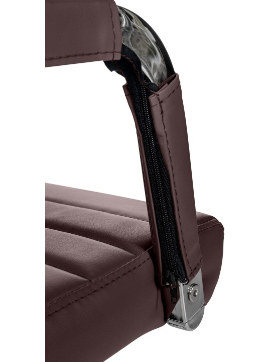 Cadeira de escritório Amadora pele sintética, castanho