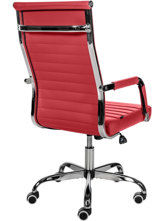 Cadeira de escritório Amadora pele sintética, vermelho