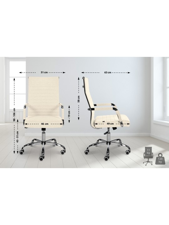 Cadeira de escritório tecido Amadora, creme