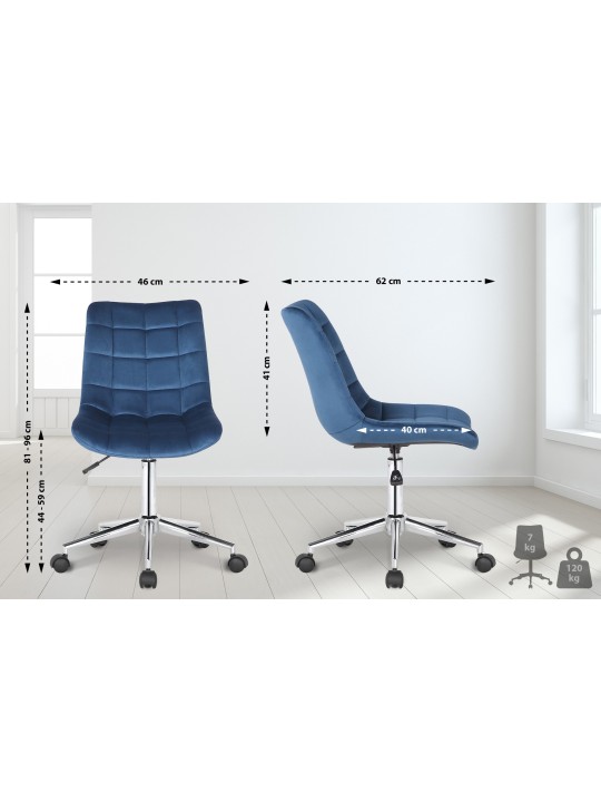 Cadeira de escritório Medford veludo, azul