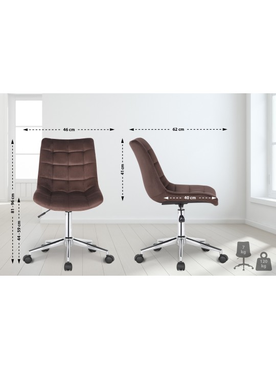 Cadeira de escritório Medford veludo, castanho