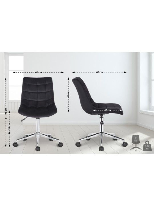 Cadeira de escritório Medford veludo, preto