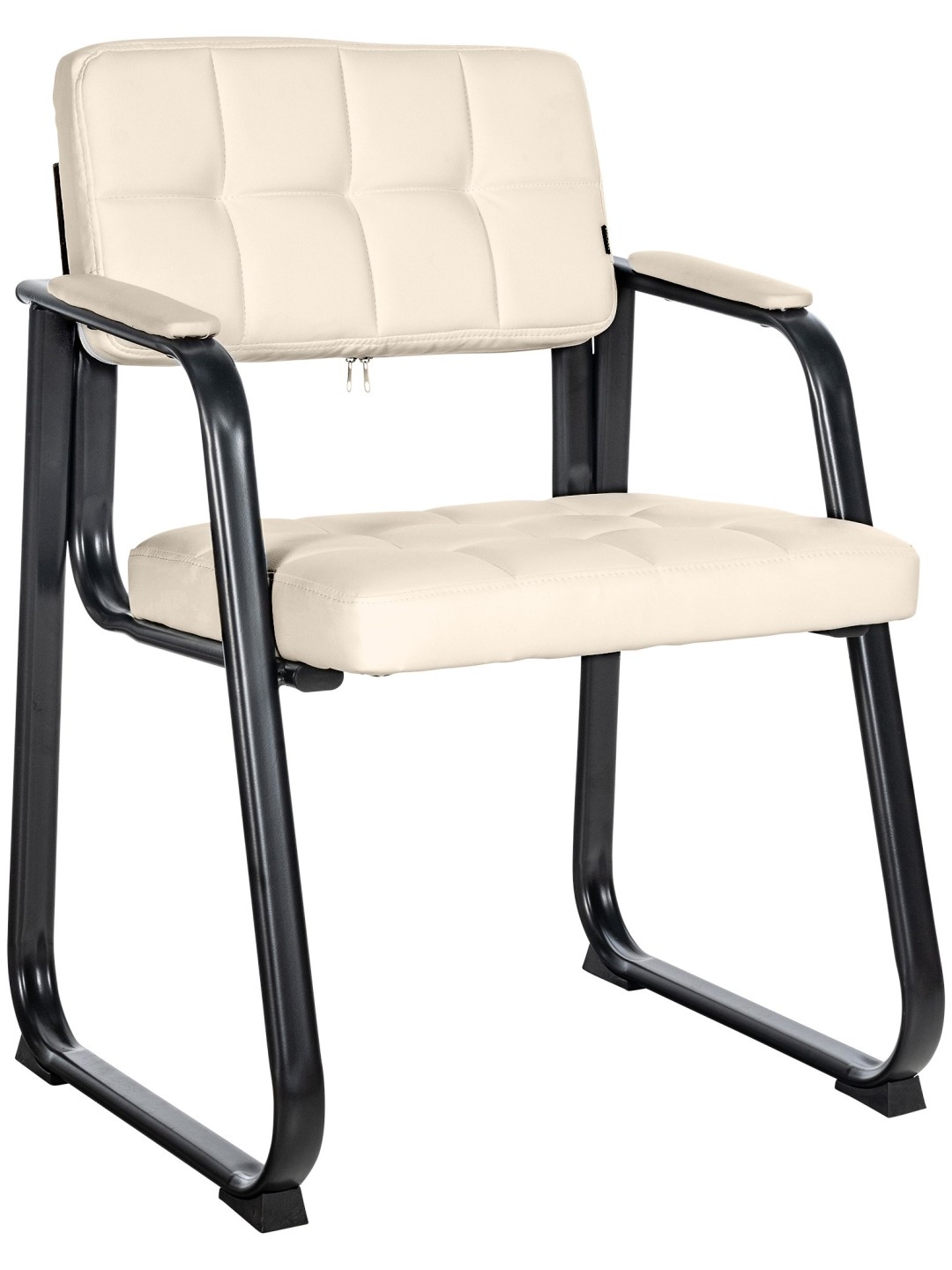 Cadeira para visitantes Canada B couro sintético, creme