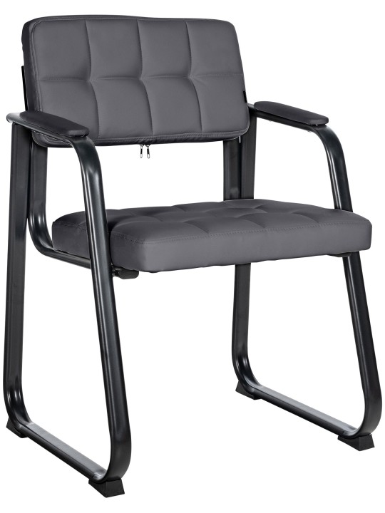 Cadeira para visitantes Canada B couro sintético, cinza Cadeira para visitantes Canada B couro sintético, cinza