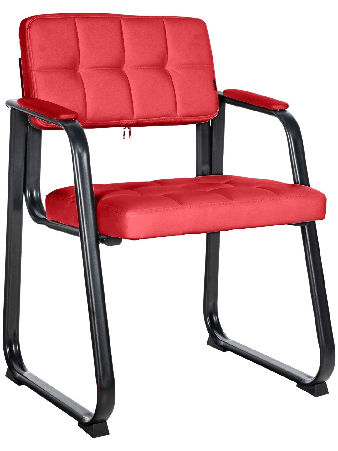 Cadeira para visitantes Canada B couro sintético, vermelho