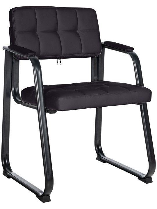 Cadeira para visitantes Canada B couro sintético, preto