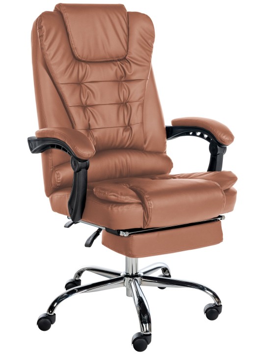 Cadeira de escritório Oxygen couro sintético, castanho claro