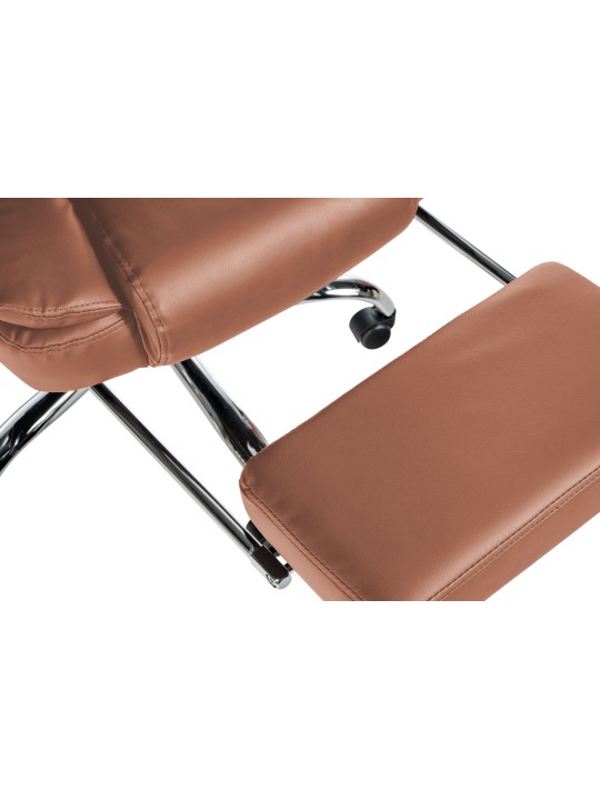 Cadeira de escritório Oxygen couro sintético, castanho claro