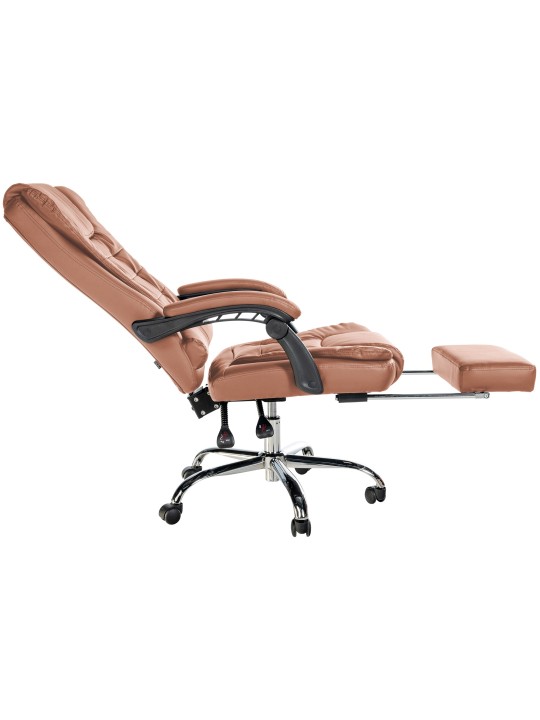 Cadeira de escritório Oxygen couro sintético, castanho claro