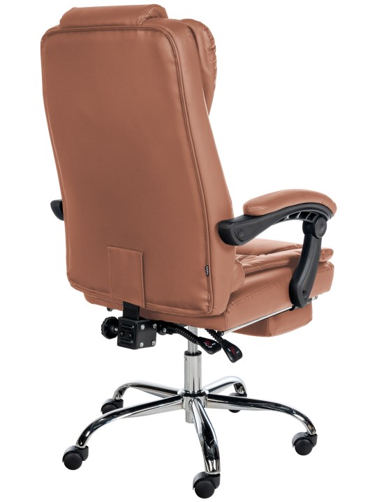 Cadeira de escritório Oxygen couro sintético, castanho claro