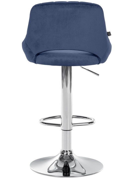 Banqueta alta Milet veludo cromado, azul