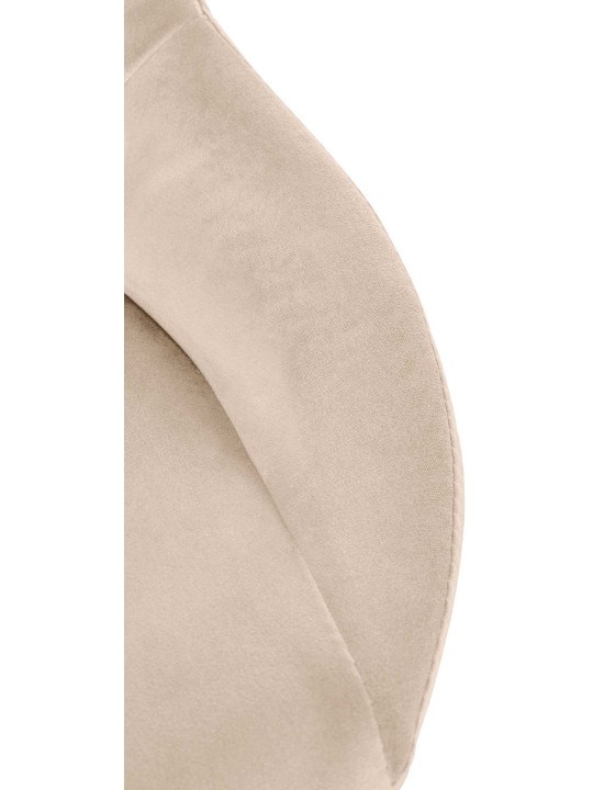 Banqueta alta Milet veludo cromado, creme