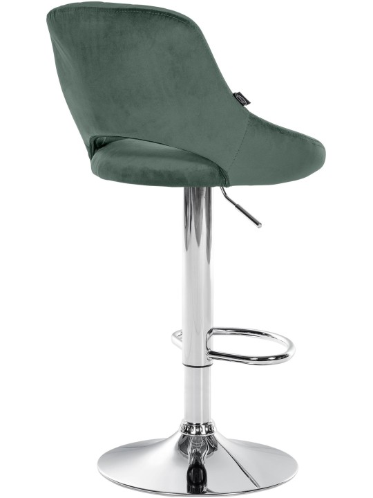 Banqueta alta Milet veludo cromado, verde