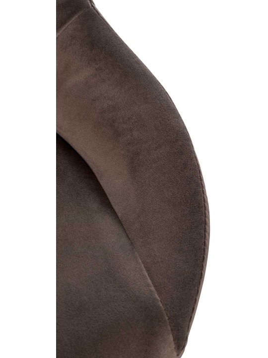 Banqueta alta Milet veludo, castanho