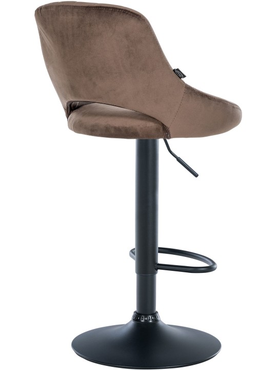 Banqueta alta Milet veludo, castanho
