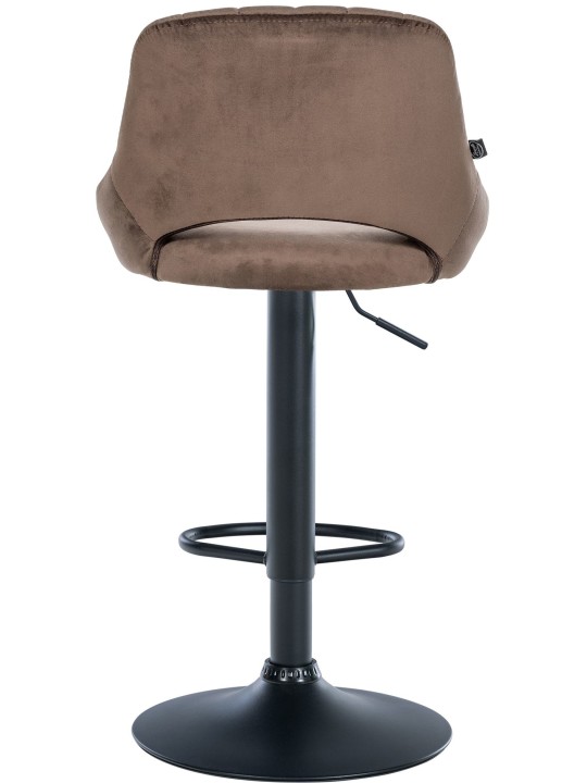 Banqueta alta Milet veludo, castanho