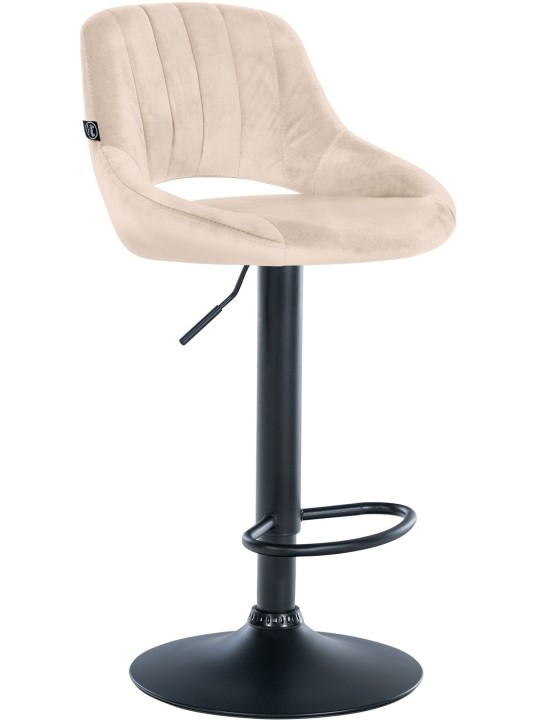 Banqueta alta Milet veludo, creme