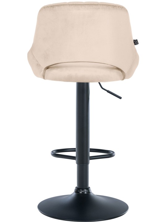 Banqueta alta Milet veludo, creme