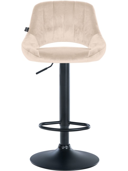 Banqueta alta Milet veludo, creme