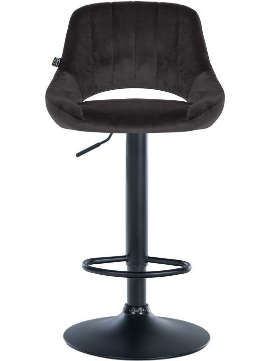 Banqueta alta Milet veludo, preto