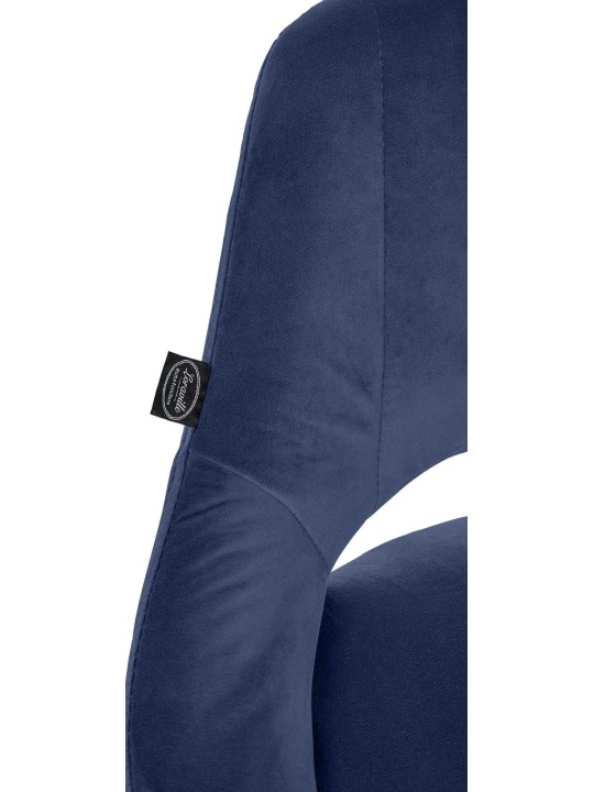 Banqueta alta Milet veludo, azul