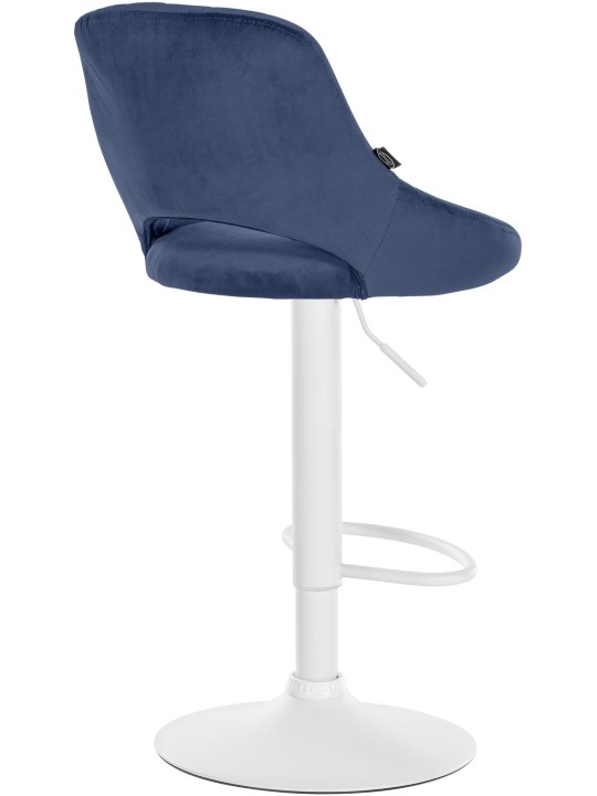 Banqueta alta Milet veludo, azul