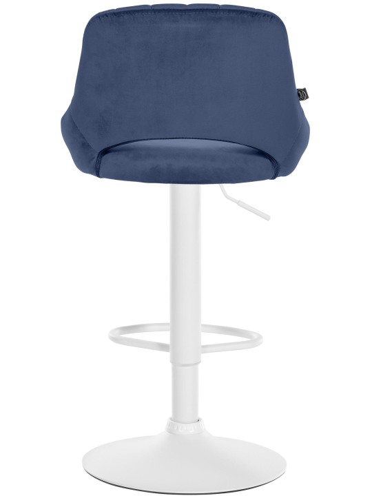 Banqueta alta Milet veludo, azul