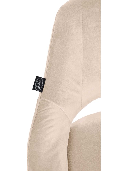 Banqueta alta Milet veludo, creme