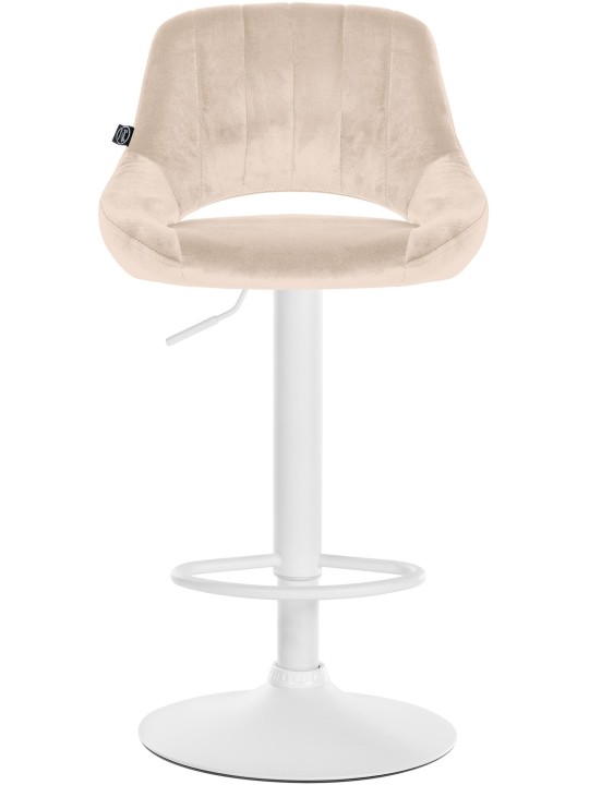 Banqueta alta Milet veludo, creme