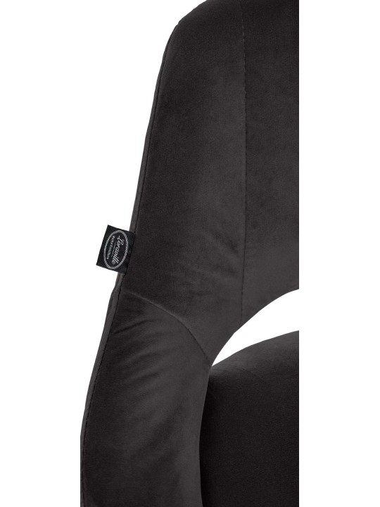 Banqueta alta Milet veludo, preto