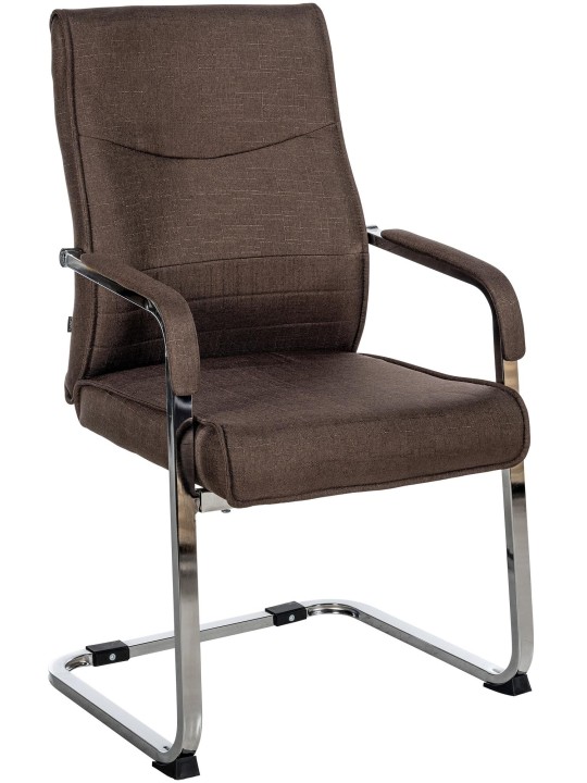Cadeira para visitantes tecido Hobart, castanho