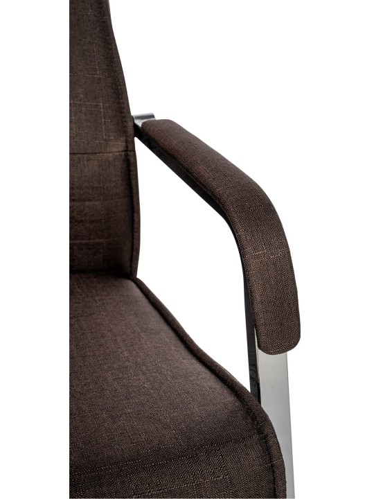 Cadeira para visitantes tecido Hobart, castanho