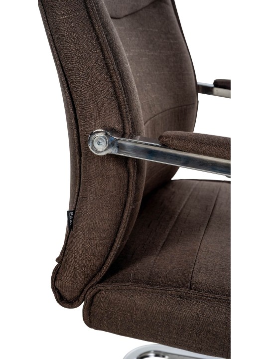 Cadeira para visitantes tecido Hobart, castanho